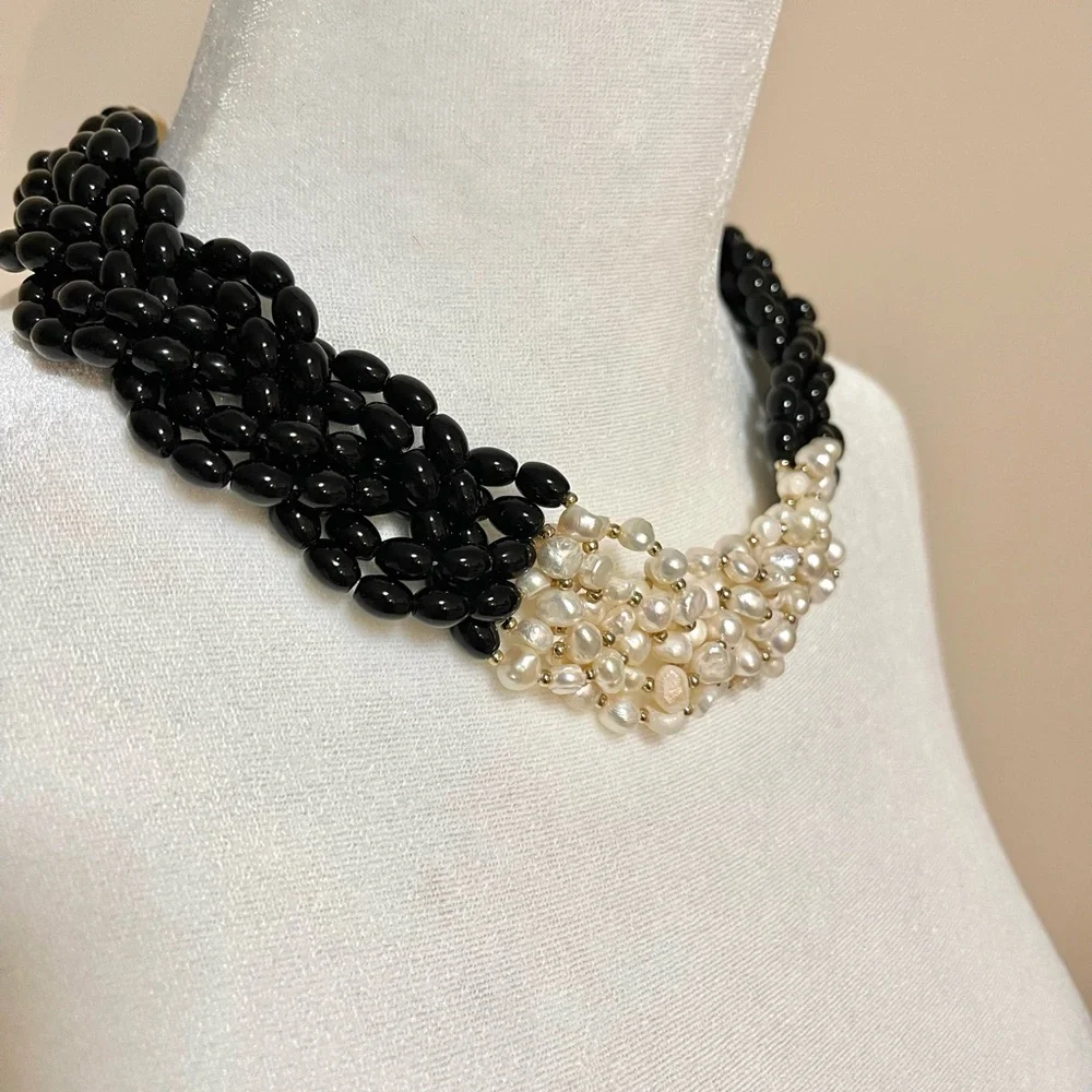 WHBM : Woven Fresh Water Pearl Necklace | NWT - Picture 5 of 7